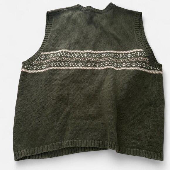 Y2K Retrocore Rami-Cotton Knit Sweater Vest – 90s/2000s Graphic Front V-Neck XL - Picture 4 of 6